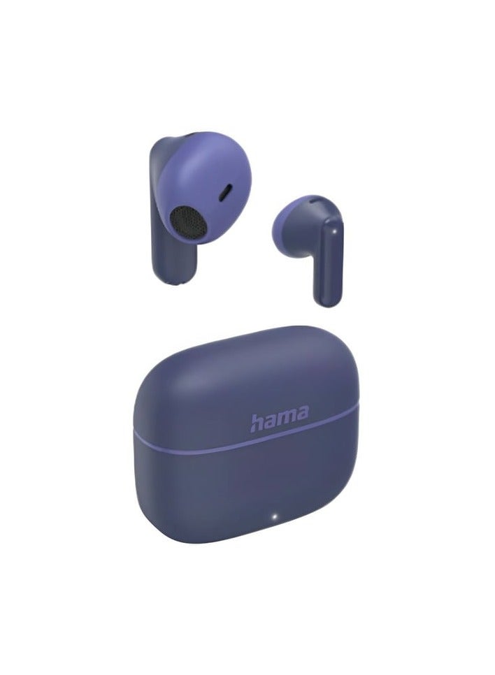 Hama Wireless Earbuds, Wireless Bluetooth Earphone with Touch Control, In-Ear True Wireless Earbuds with 20 Hours Playtime, Voice Control, In-Ear Calling, USB-C Charging Box - Blue - Image 3